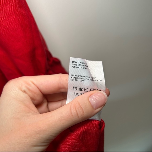 Reformation Simi Linen Dress Red Size 10 - Picture 7 of 12